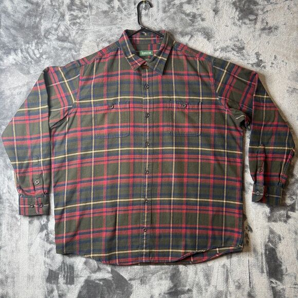 Orvis Button Down Shirt Size XX-Large Tall Classic Fit Long Sleeve Plaid - Picture 1 of 6